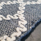 Harlow Navy Lattice Flatweave Rug