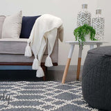 Harlow Navy Lattice Flatweave Rug