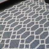 Harlow Navy Lattice Flatweave Rug