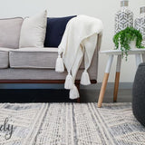 Harlow Silver Tribal Felted Wool Rug
