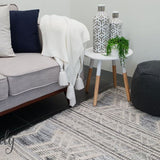 Harlow Silver Tribal Felted Wool Rug