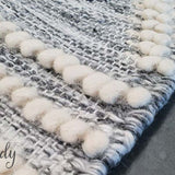 Harlow Silver Tribal Felted Wool Rug