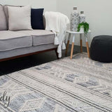 Harlow Silver Tribal Felted Wool Rug