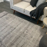 Harmony Grey White Striped Viscose Rug