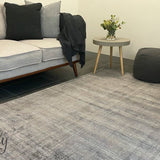 Harmony Grey White Striped Viscose Rug