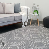 Harlow Grey Tribal Felted Wool Rug
