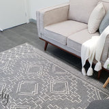 Harlow Grey Tribal Felted Wool Rug