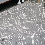 Harlow Grey Tribal Felted Wool Rug