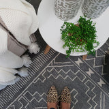 Harlow Grey Tribal Felted Wool Rug