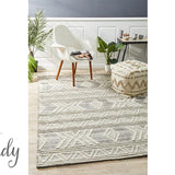Harlow Natural Off White Tribal Felted Wool Rug