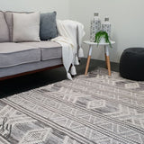 Harlow Natural Off White Tribal Felted Wool Rug