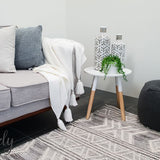 Harlow Natural Off White Tribal Felted Wool Rug