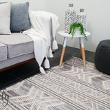 Harlow Natural Off White Tribal Felted Wool Rug