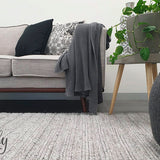 Harvey Silver Textured Wool Rug