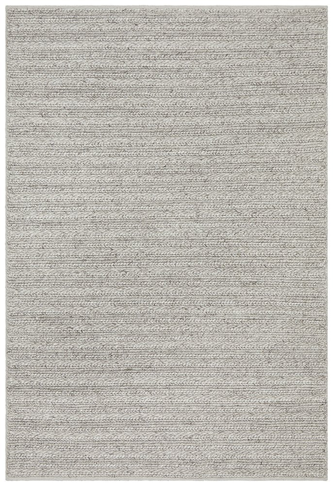 Harvey Silver Textured Wool Rug