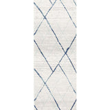 Heaven Blue Grey Abstract Diamond Hallway Runner