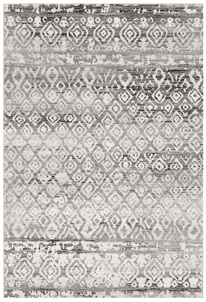 Heaven Dark Grey Diamond Pattern Rug