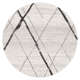 Heaven Grey Abstract Diamond Round Rug
