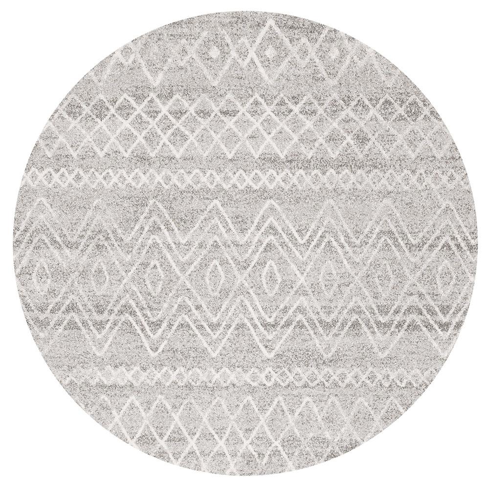 Heaven Grey Diamond Tribal Round Rug