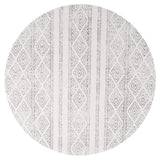 Heaven Grey Tribal Diamond Pattern Round Rug