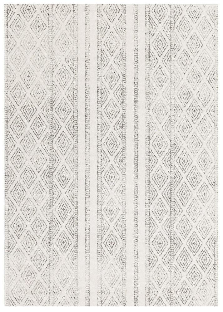 Heaven Grey Tribal Diamond Pattern Rug