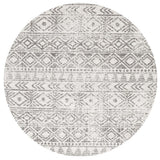 Heaven Grey Tribal Geometric Diamond Round Rug