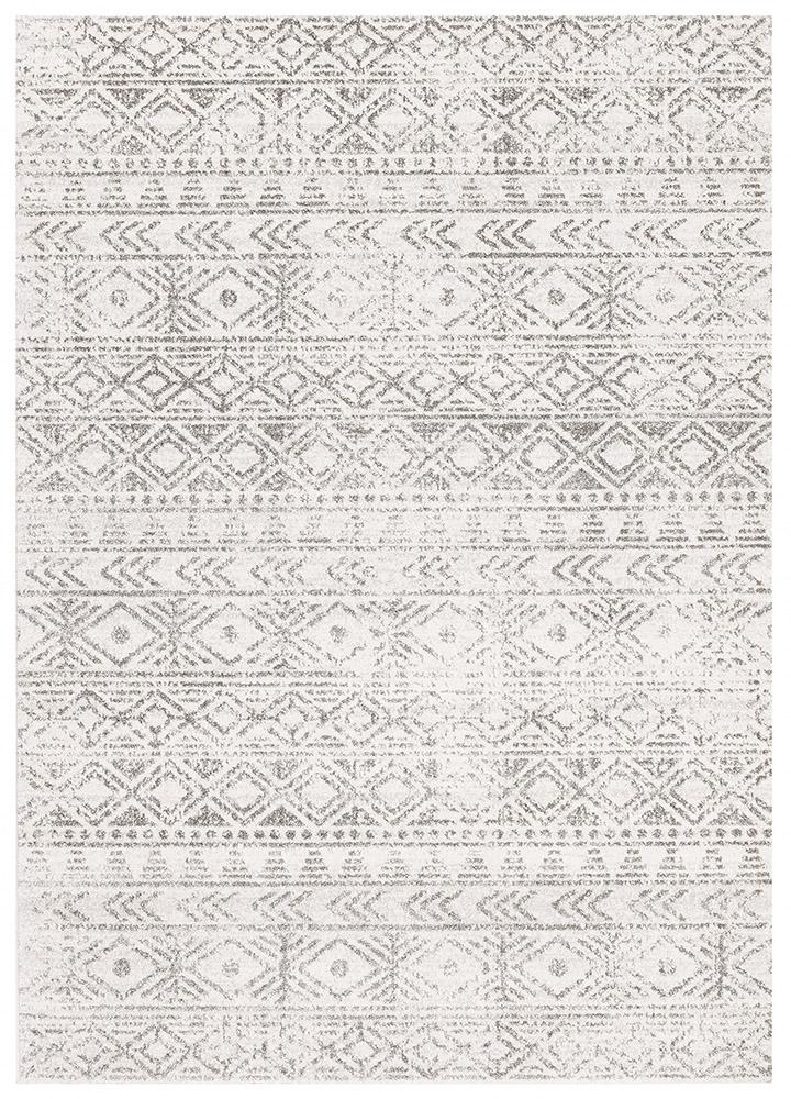 Heaven Grey Tribal Geometric Diamond Rug