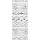 Heaven Ivory Blue Tribal Pattern Hallway Runner