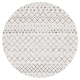 Heaven Ivory Grey Tribal Diamond Round Rug