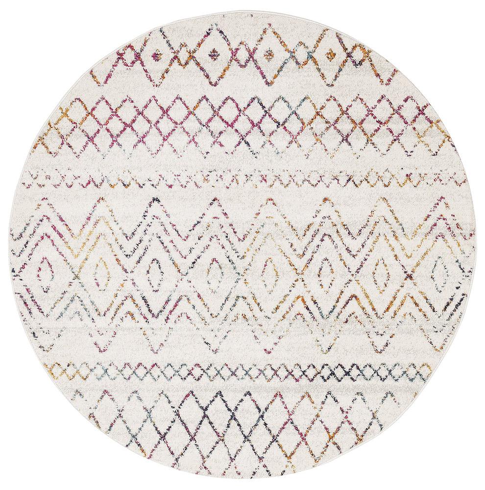 Heaven Multi Colour Tribal Pattern Round Rug