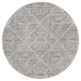 Heaven Silver Geometric Diamond Round Rug