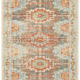 Heirloom Blue Orange Distressed Medallion Hallway Runner Rug