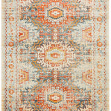 Heirloom Blue Orange Distressed Medallion Rug