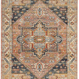 Heirloom Blue Pink Distressed Medallion Rug