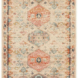 Heirloom Ivory Autumn Transitional Medallion Hallway Runner Rug