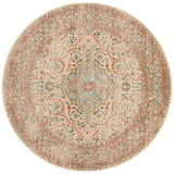 Heirloom Ivory Distressed Floral Round Rug