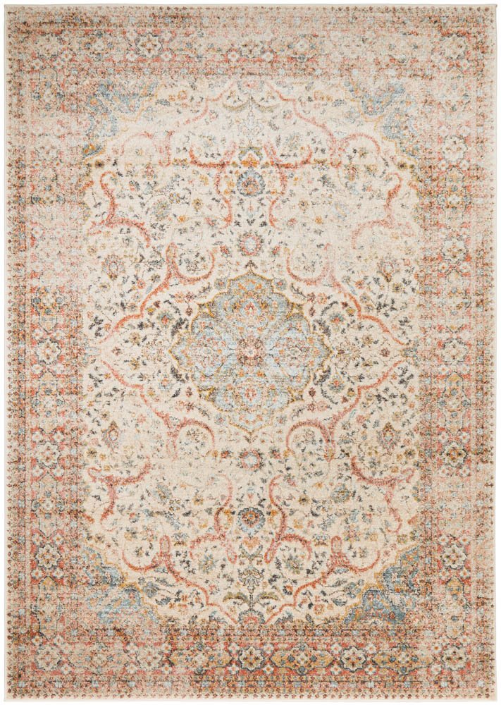 Heirloom Ivory Distressed Floral Rug