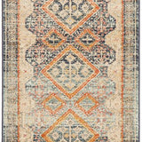 Heirloom Navy Blue Geometric Medallion Hallway Runner Rug
