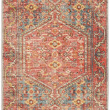 Heirloom Red Distressed Medallion Hallway Runner Rug