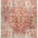 Heirloom Red Distressed Medallion Rug