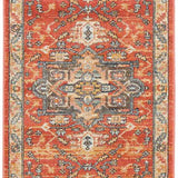 Heirloom Terracota Transitional Medallion Hallway Runner Rug