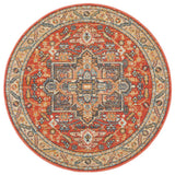Heirloom Terracota Transitional Medallion Round Rug