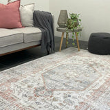 Madison Silver Faded Vintage Medallion Rug