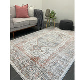 Madison Silver Faded Vintage Medallion Rug