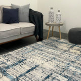 Iris Blue Grey Abstract Rug