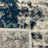 Iris Blue Grey Abstract Rug