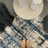 Iris Blue Grey Abstract Rug
