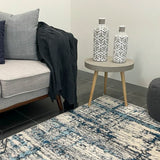Iris Blue Grey Abstract Rug