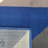 Industry Royal Blue White Grey Geometric Triangle Rug