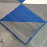 Industry Royal Blue White Grey Geometric Triangle Rug